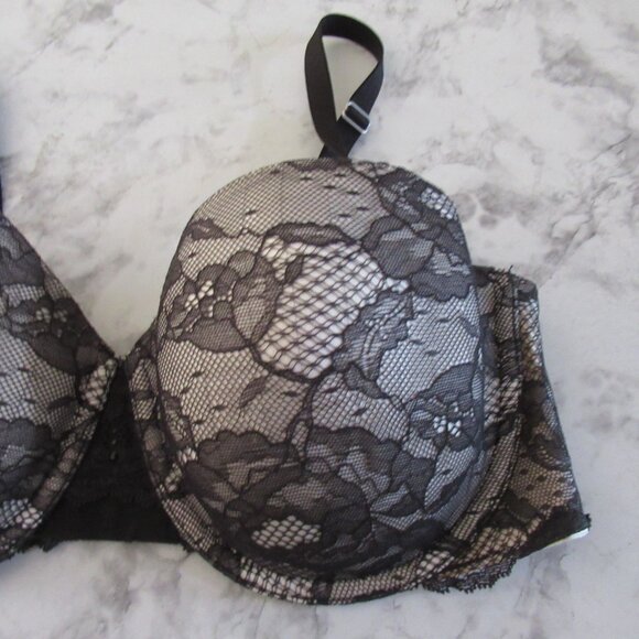 Victorias Secret Bra 36D Black Lace Biofit Multiway Convertible Underwire Padded - Picture 3 of 5